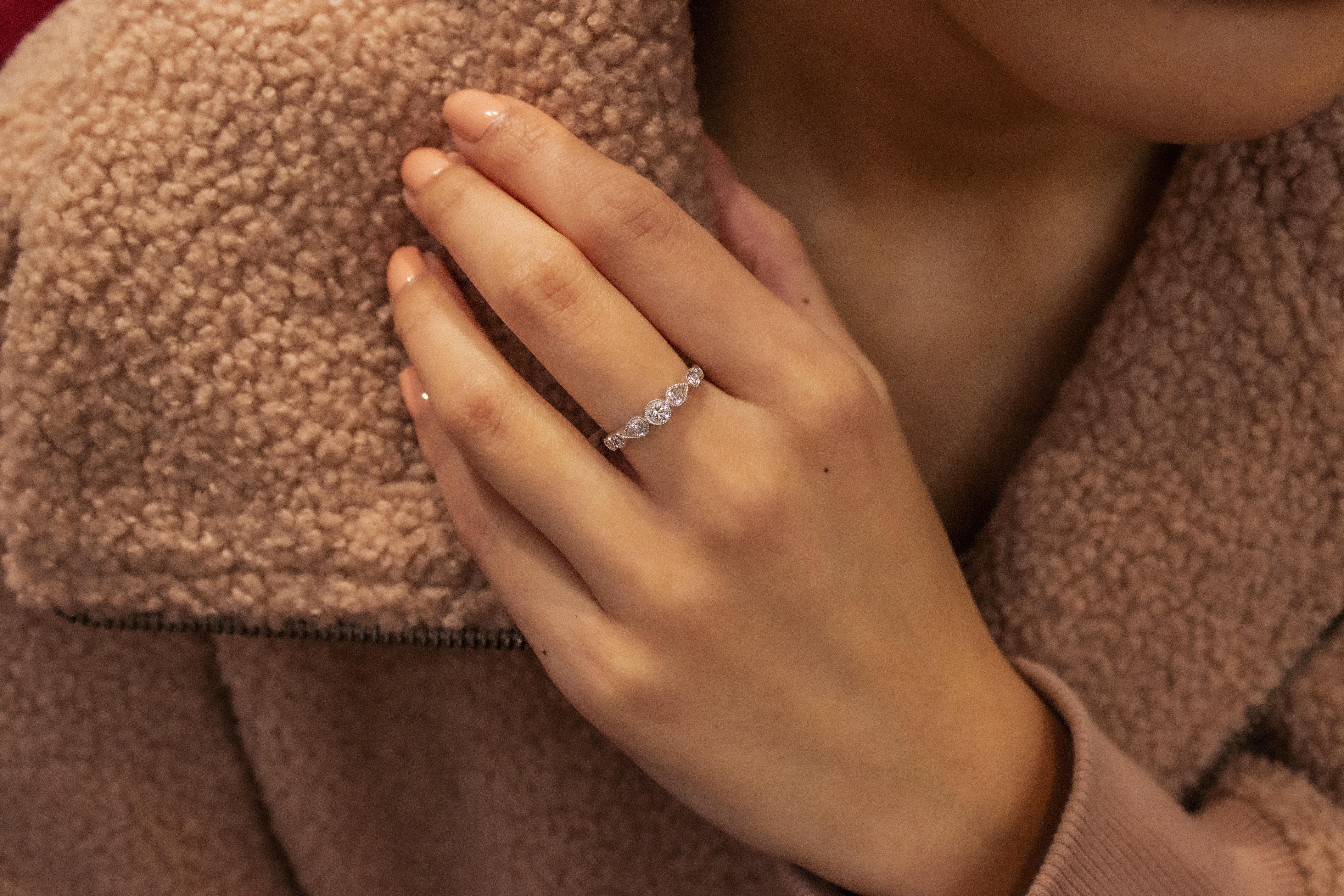 Roman Malakov, Antique Style 0.62 Carat Diamond Fashion Ring For Sale 1