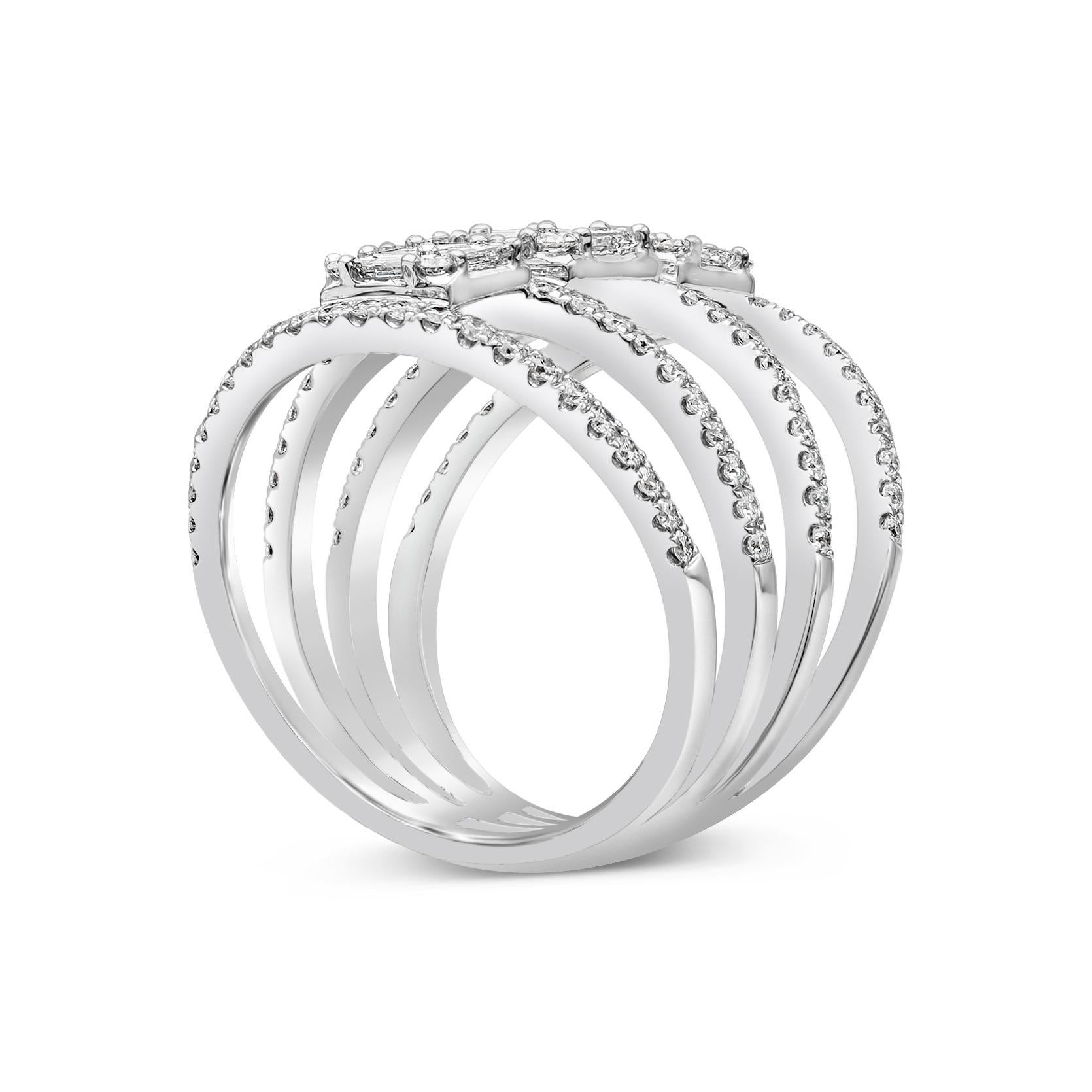 diamond multi row ring