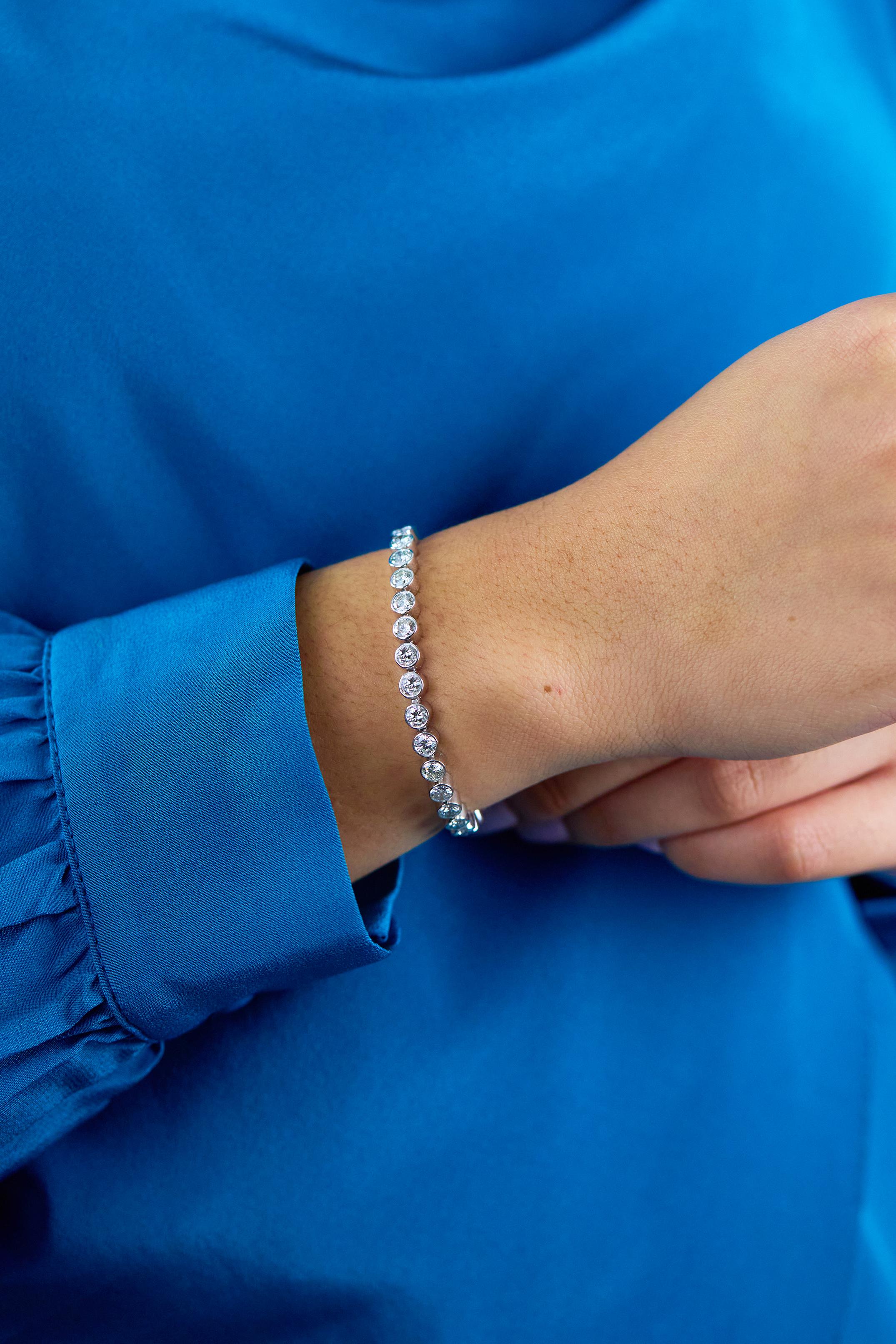 Roman Malakov Diamonds Bracciale da tennis con diamanti tondi taglio brillante da 11,02 carati totali In condizioni Nuovo in vendita a New York, NY
