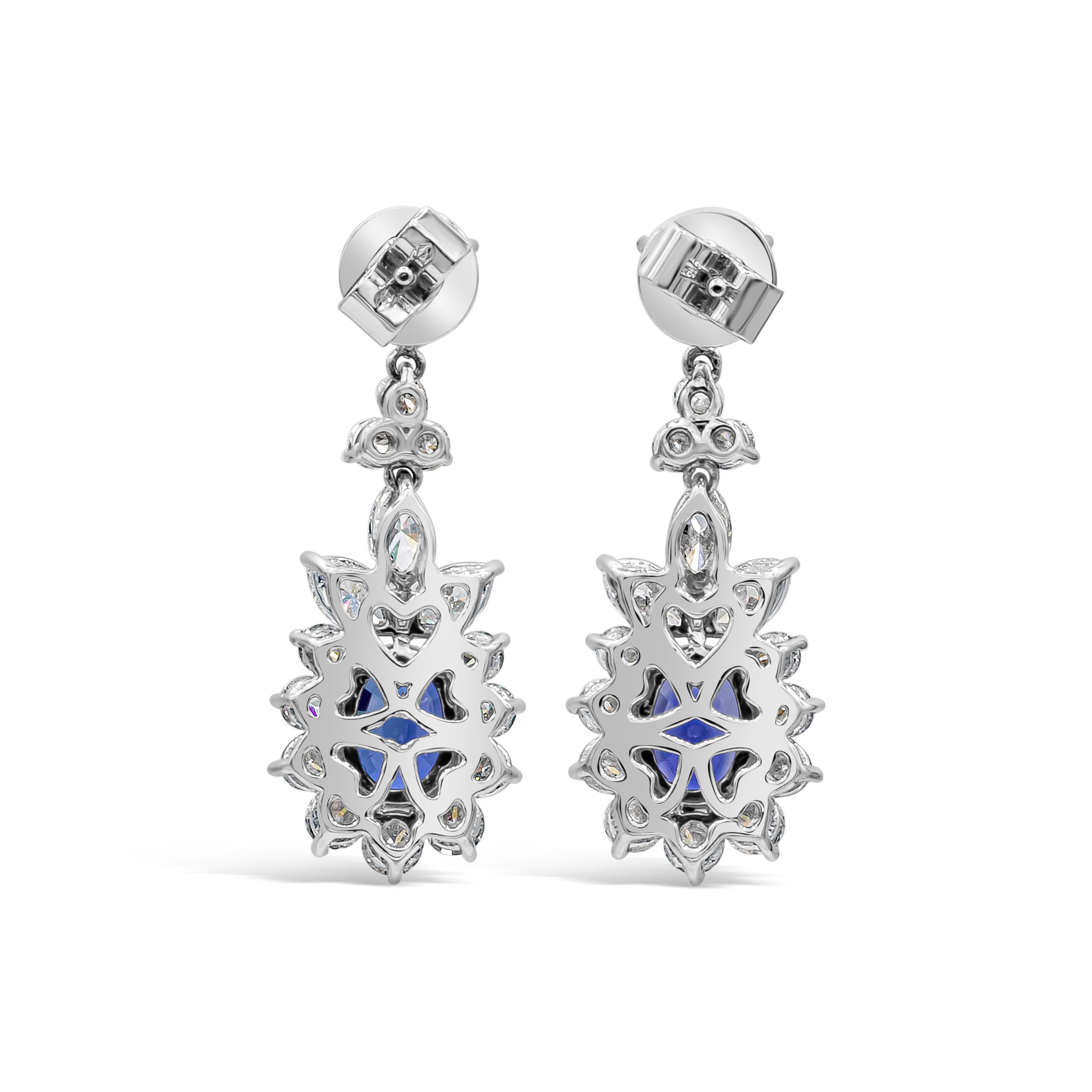 blue sapphire dangle earrings