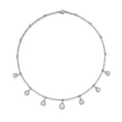 Roman Malakov Collier à franges avec diamants taille ronde et rose de 7,13 carats au total