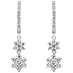 Roman Malakov, Cluster Diamond Flower Drop Earrings