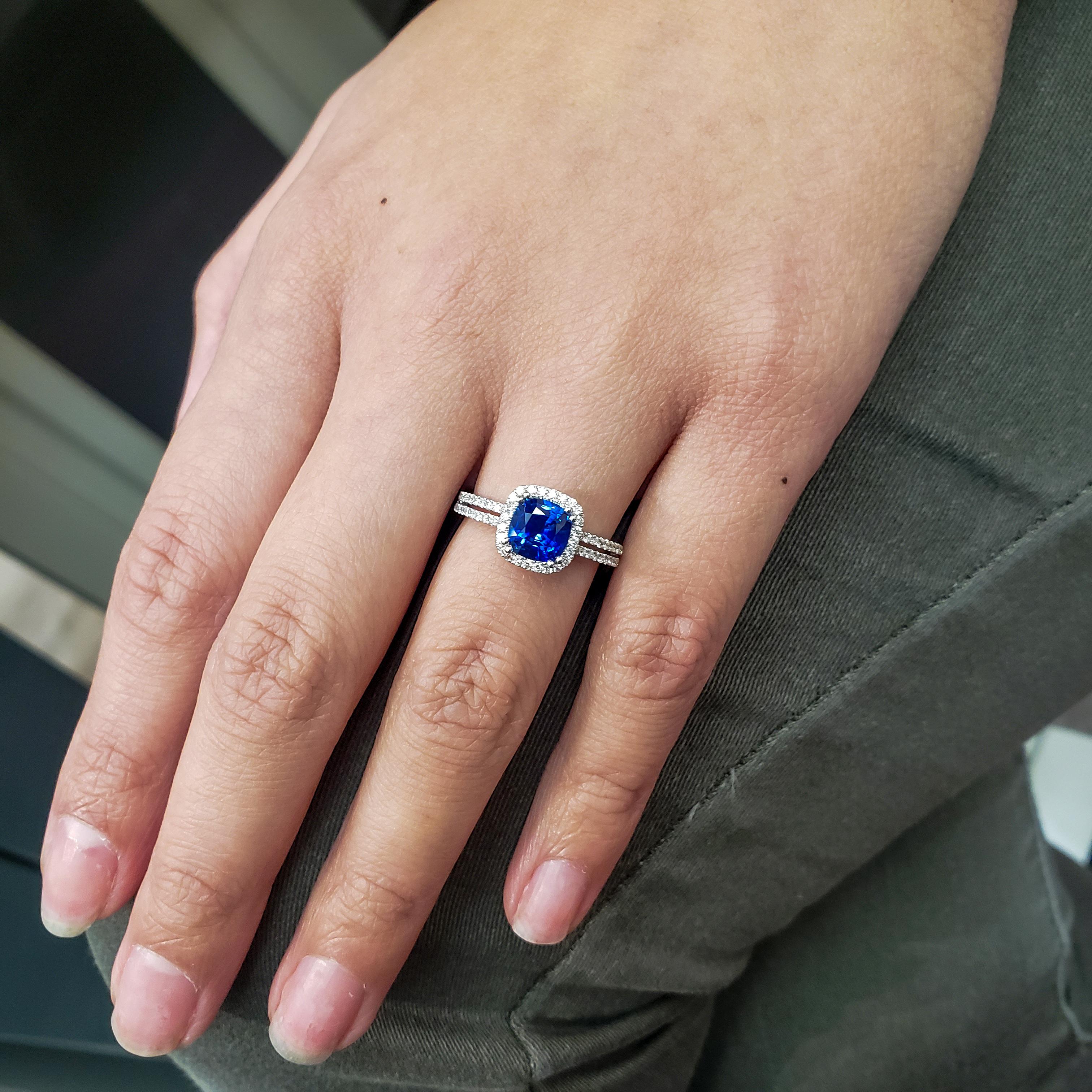 sapphire cushion cut engagement rings