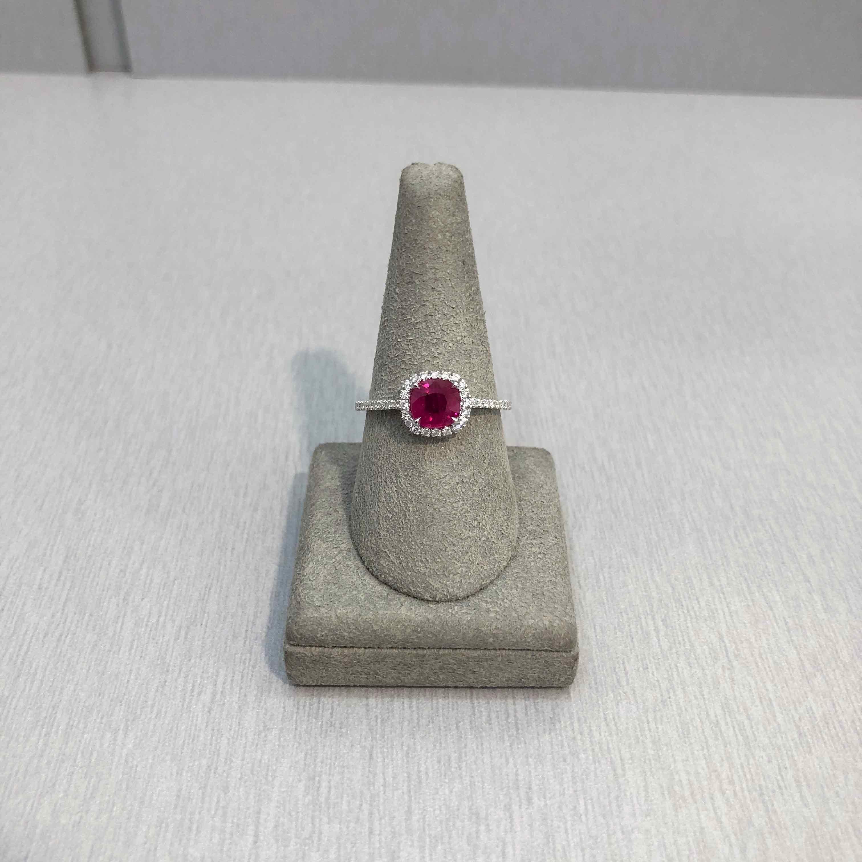 cushion cut ruby engagement rings