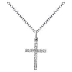 Roman Malakov Diamond Cross Pendant Necklace in Platinum