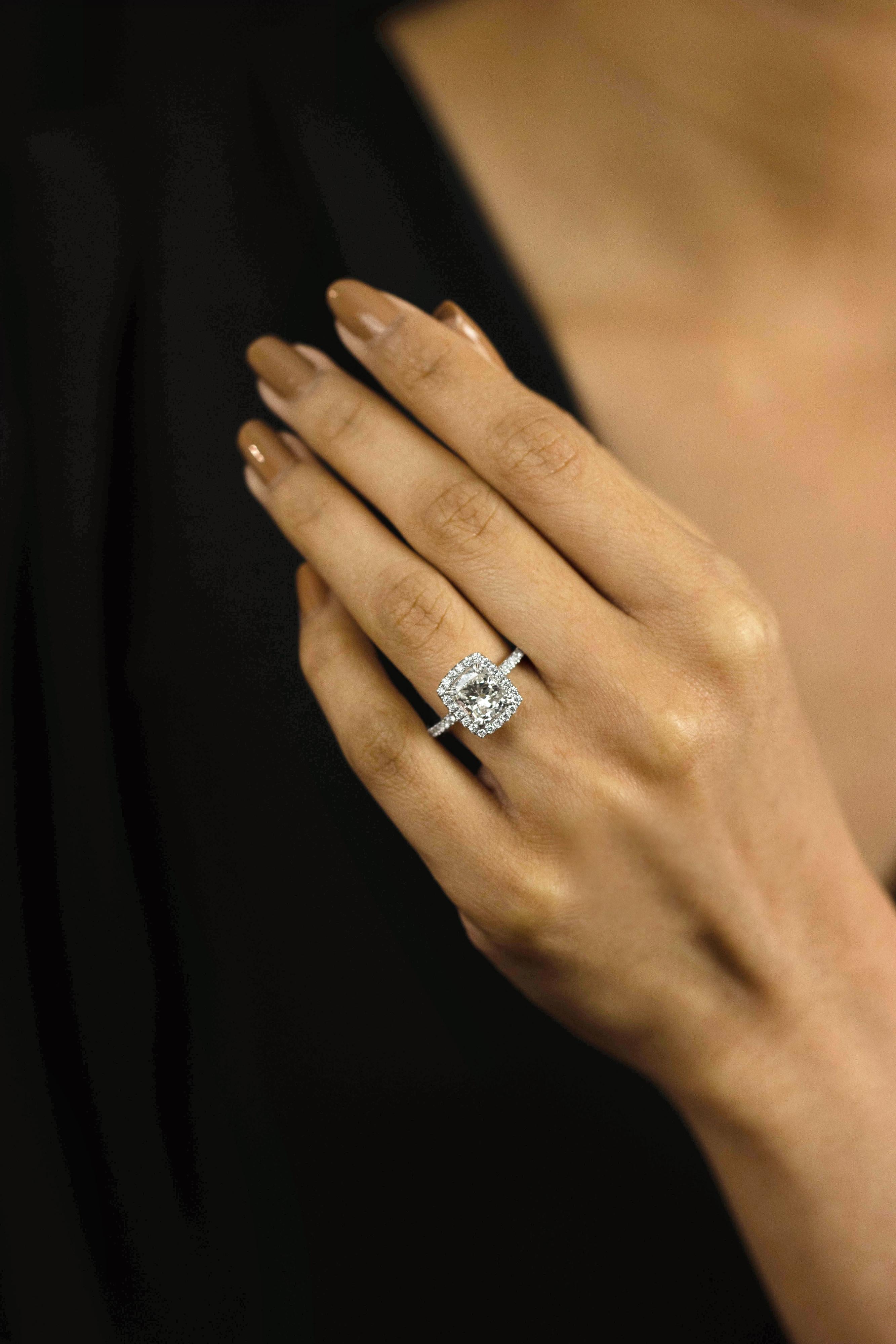Roman Malakov EGL Certified 2.20 Carats Cushion Cut Diamond Halo Engagement  Ring For Sale at 1stDibs | 30k engagement ring, $30 000 engagement ring,  elongated cushion cut diamond engagement rings
