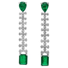 Roman Malakov, Emerald and Diamond Dangle Earrings