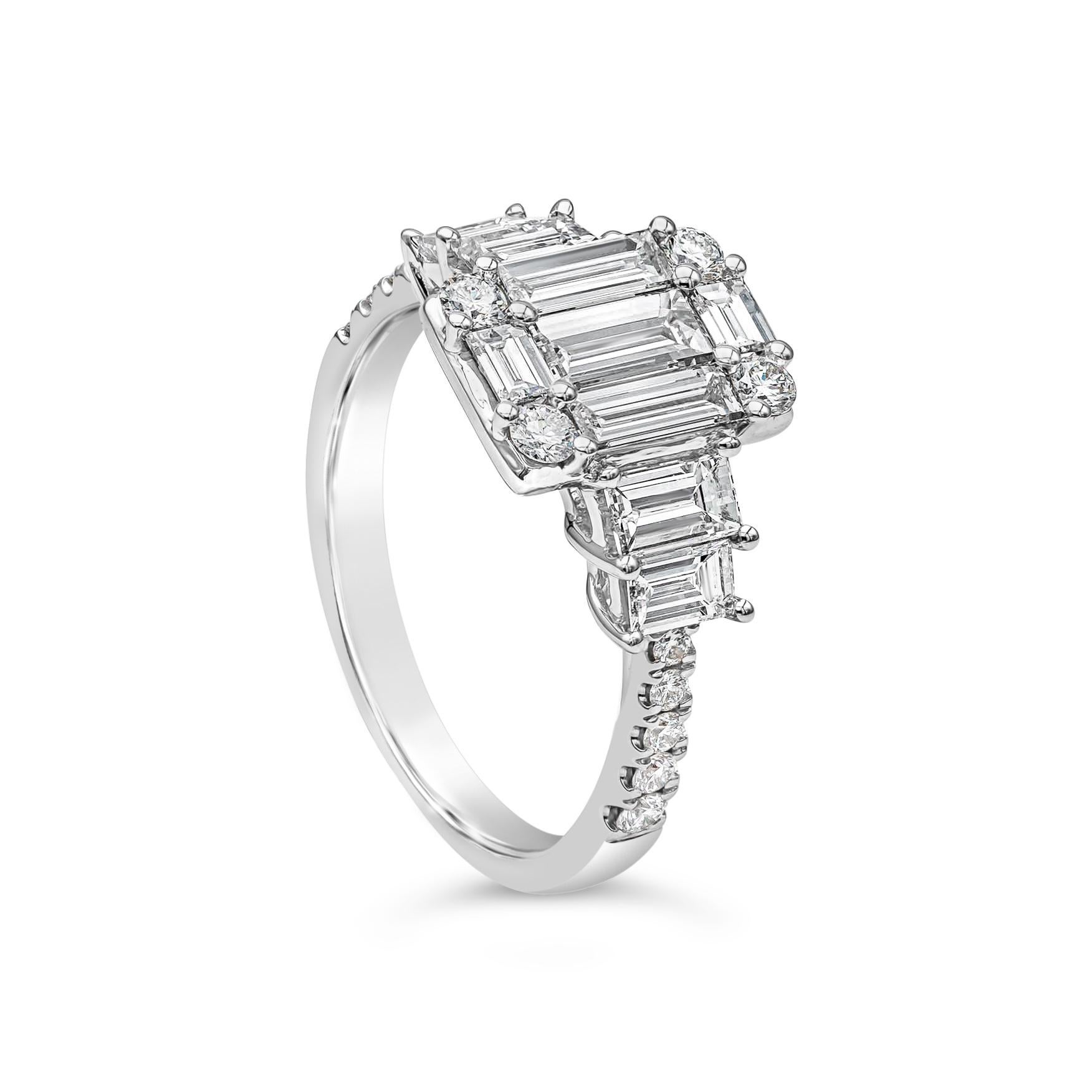 Roman Malakov 1,83 Karat Baguette & Rundschliff Diamant-Verlobungsring mit Illusion (Zeitgenössisch)