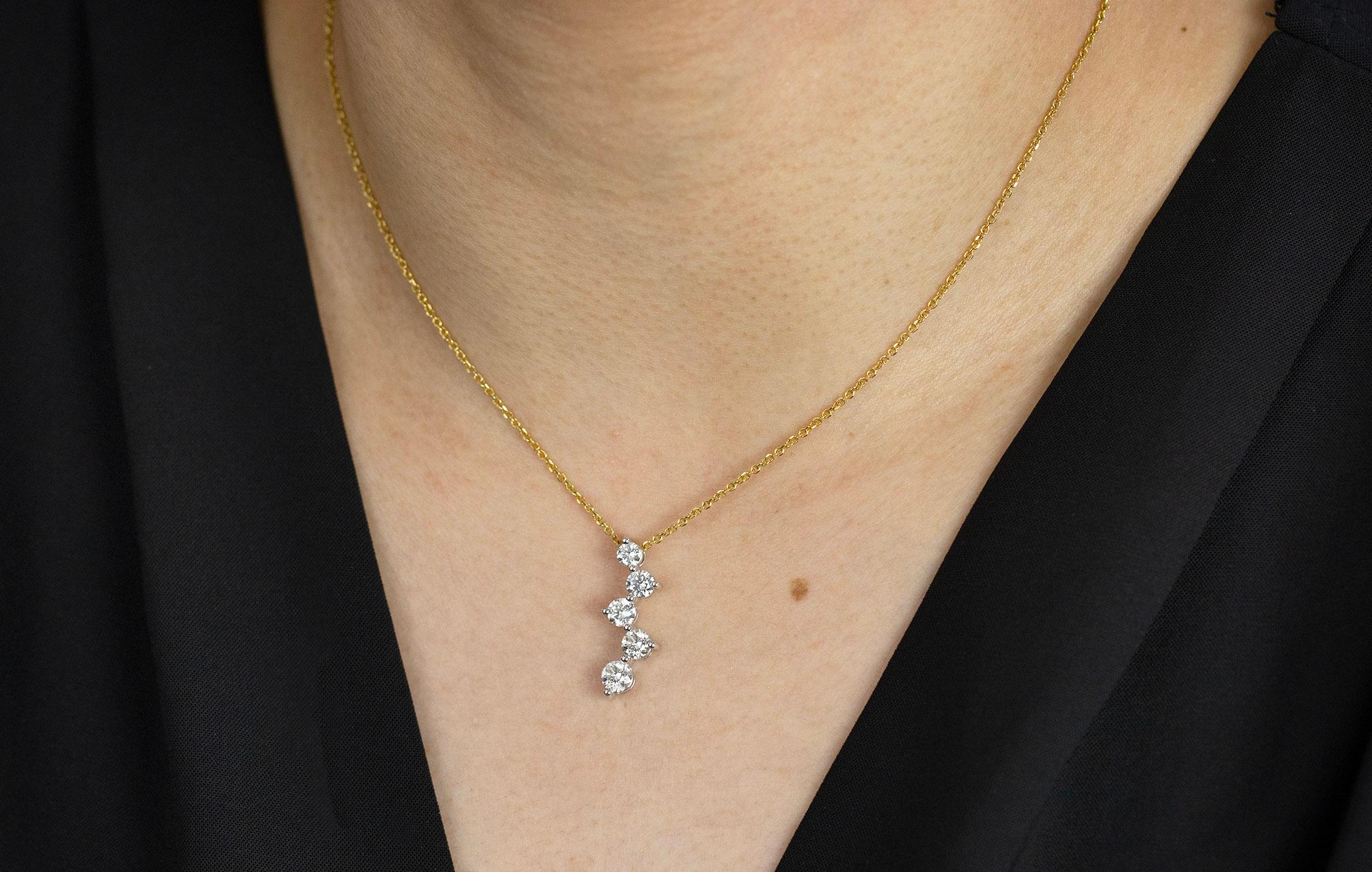 5 stone diamond necklace