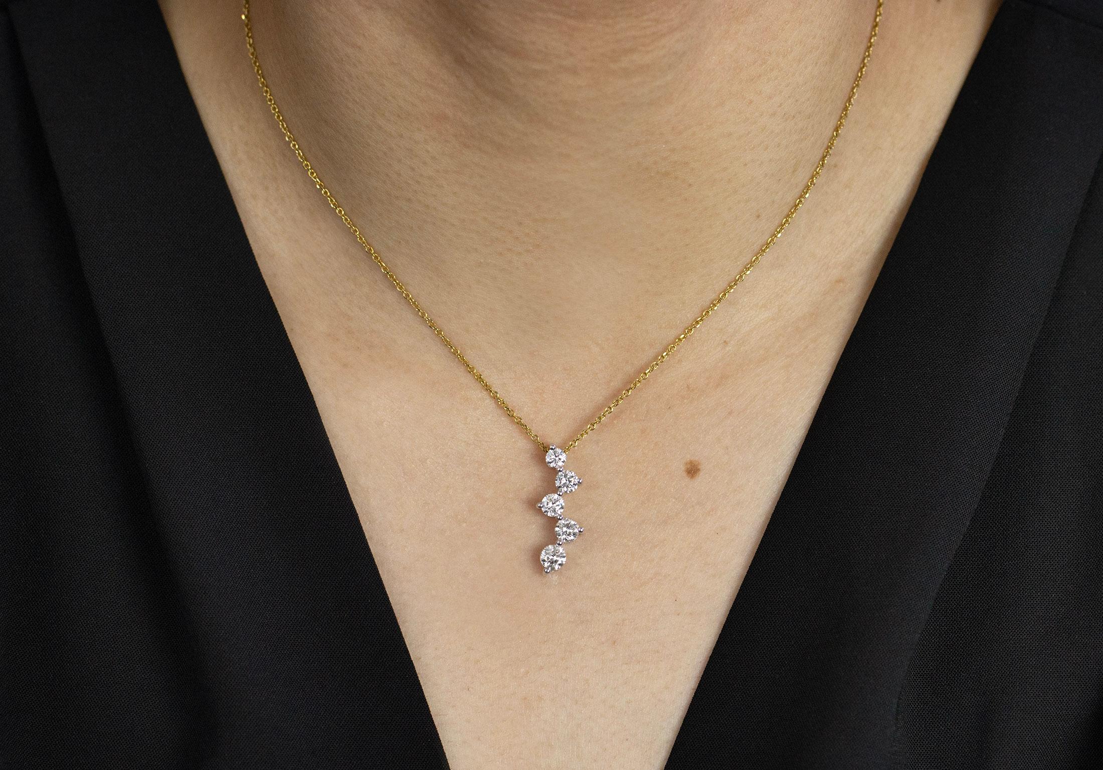 five stone diamond necklace