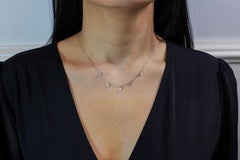 Roman Malakov Five-Stone Single Drilled Round Diamond Necklace