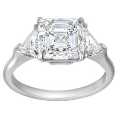 Roman Malakov Diamonds GIA Bague de fiançailles à trois pierres avec diamant asscher de 3(01) carats