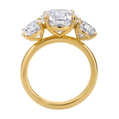 Roman Malakov GIA 5.92 TCW Round Brilliant Cut Diamond 3-Stone Engagement ring