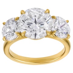 Roman Malakov GIA 5.92 TCW Round Brilliant Cut Diamond 3-Stone Engagement ring