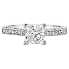Used Roman Malakov, GIA Certified 1.22 Carat Princess Cut Diamond Engagement Ring