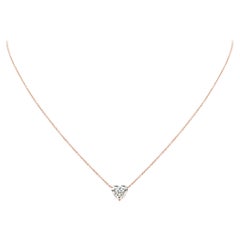 Collar Colgante de Diamantes en Forma de Corazón de Oro Rosa de 1,53 Quilates Certificado por el GIA
