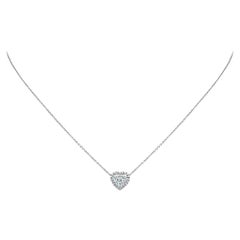 Roman Malakov Gia Certified 1.80 Carat Heart Shape Diamond Pendant Halo Necklace