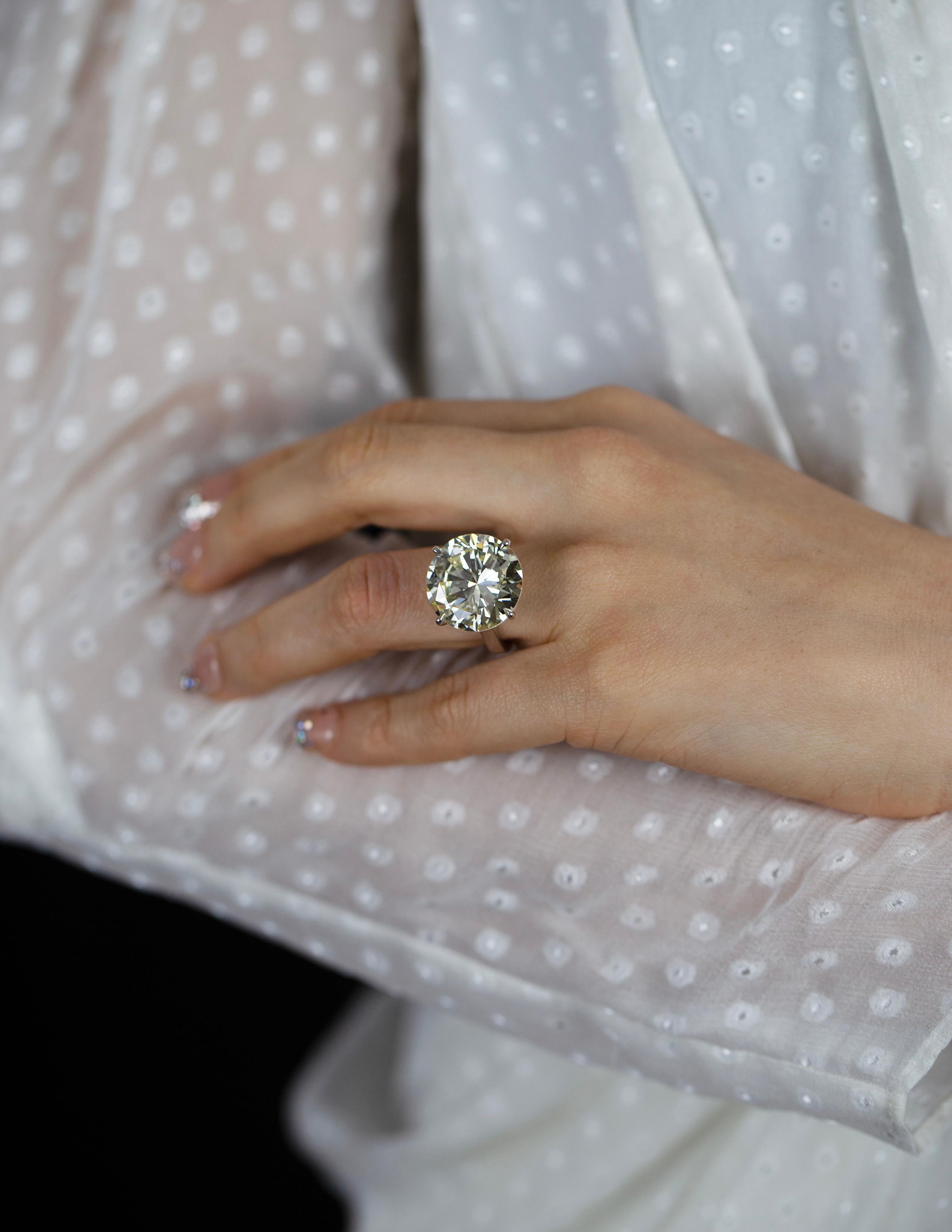 Roman Malakov Bague de fiançailles solitaire en diamants ronds de 19,07 carats certifiés GIA Neuf - En vente à New York, NY