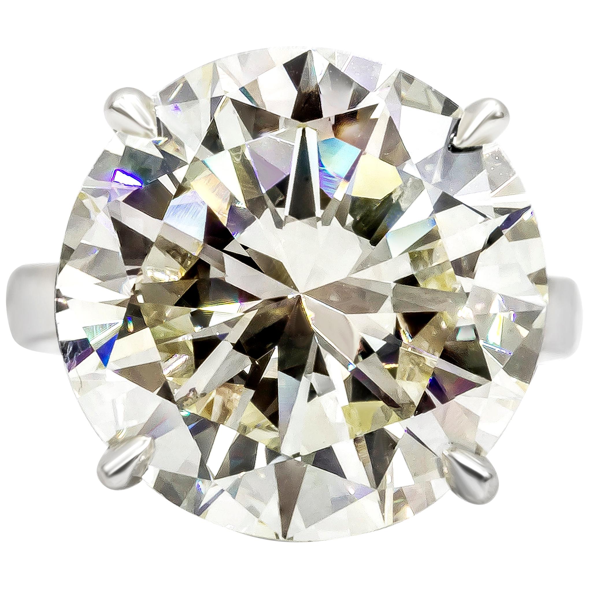 Roman Malakov GIA Certified 19.07 Carat Round Diamond Solitaire Engagement Ring
