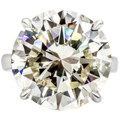Anillo de compromiso solitario con diamante de talla brillante redondo certificado por GIA de 19.07 quilates