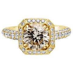 Roman Malakov, GIA Certified 1.99 Carat Diamond Gold Engagement Ring