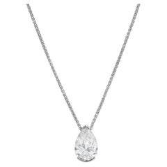 Roman Malakov GIA zertifiziert 2.00 Karat Birne Form Diamant Solitär Halskette