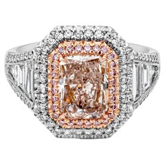 Roman Malakov, GIA Certified 2.01 Carat Radiant Cut Pink Diamond Ring