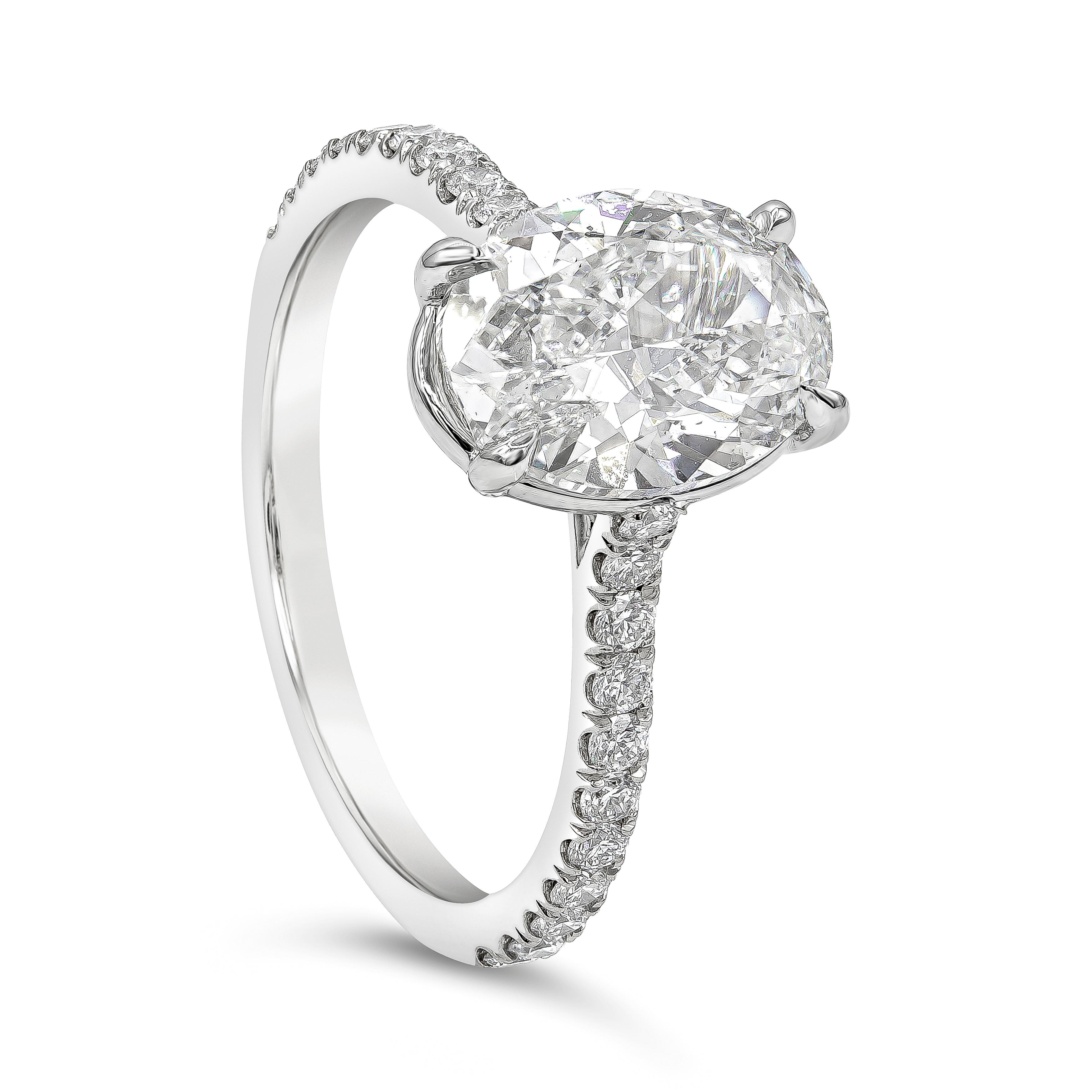 Roman Malakov Verlobungsring mit GIA-zertifiziertem 2.02 Karat Diamant im Ovalschliff (Zeitgenössisch) im Angebot