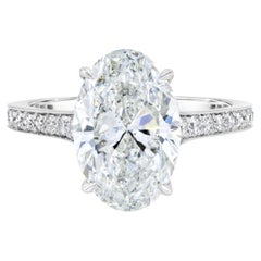 Roman Malakov GIA Certified 3.61 Carat Oval Cut Diamond Engagement Ring