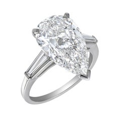 Roman Malakov GIA Certified 5.01 Ct Pear-Shaped Diamond 3-Stone Engagement Ring