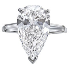 Roman Malakov GIA Certified 5.01 Ct Pear-Shaped Diamond 3-Stone Engagement Ring