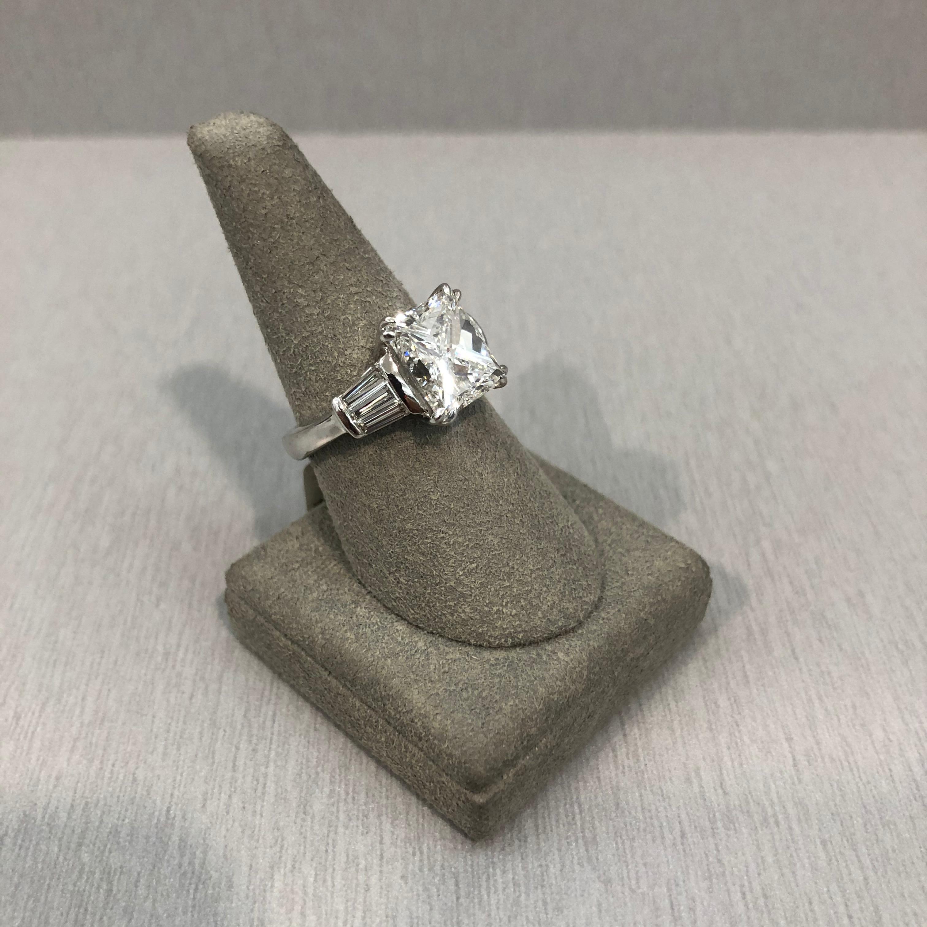 Roman Malakov GIA Certified 5.03 Carat Princess Cut Diamond Engagement Ring For Sale 2