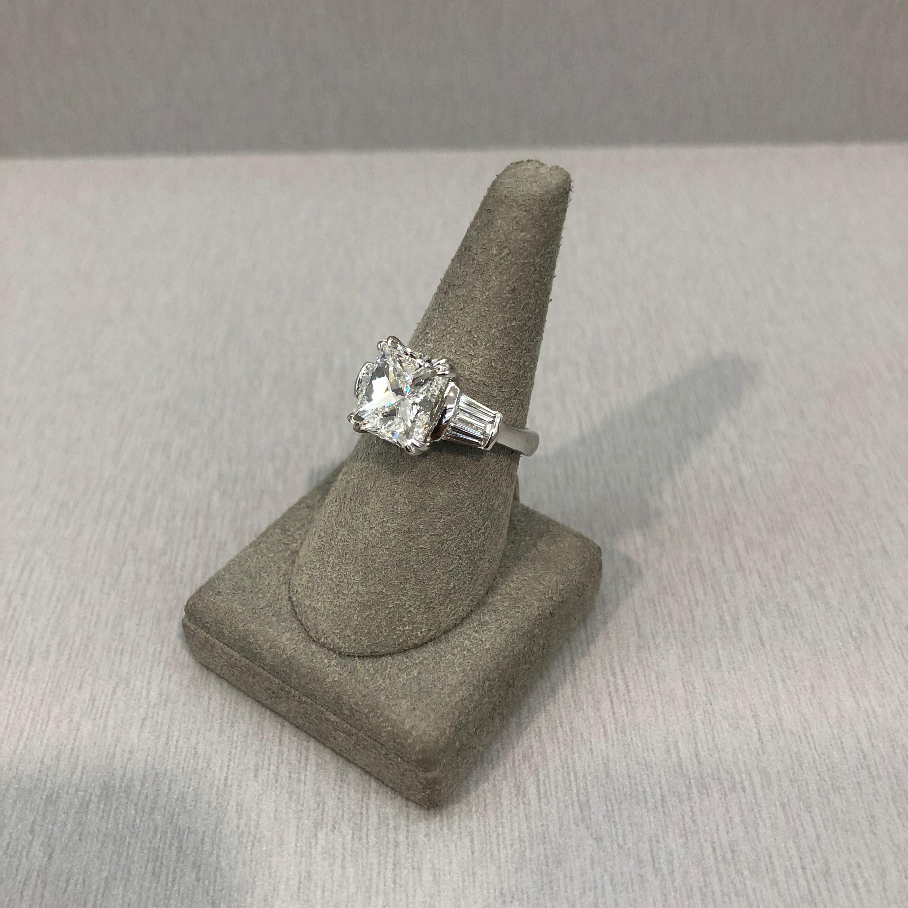 Roman Malakov GIA Certified 5.03 Carat Princess Cut Diamond Engagement Ring For Sale 3
