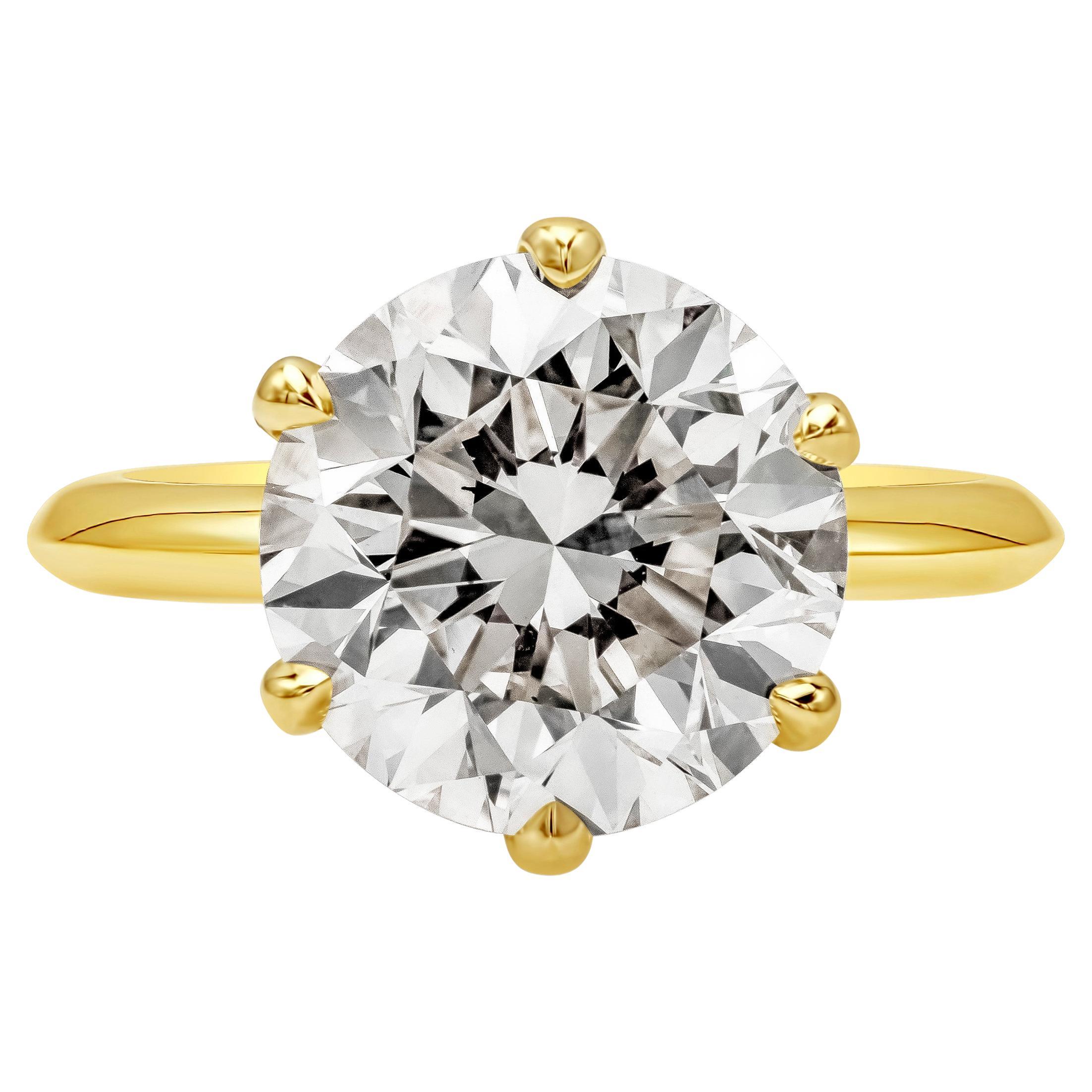 Roman Malakov GIA Certified 5.48 Carat Round Diamond Solitaire Engagement Ring For Sale