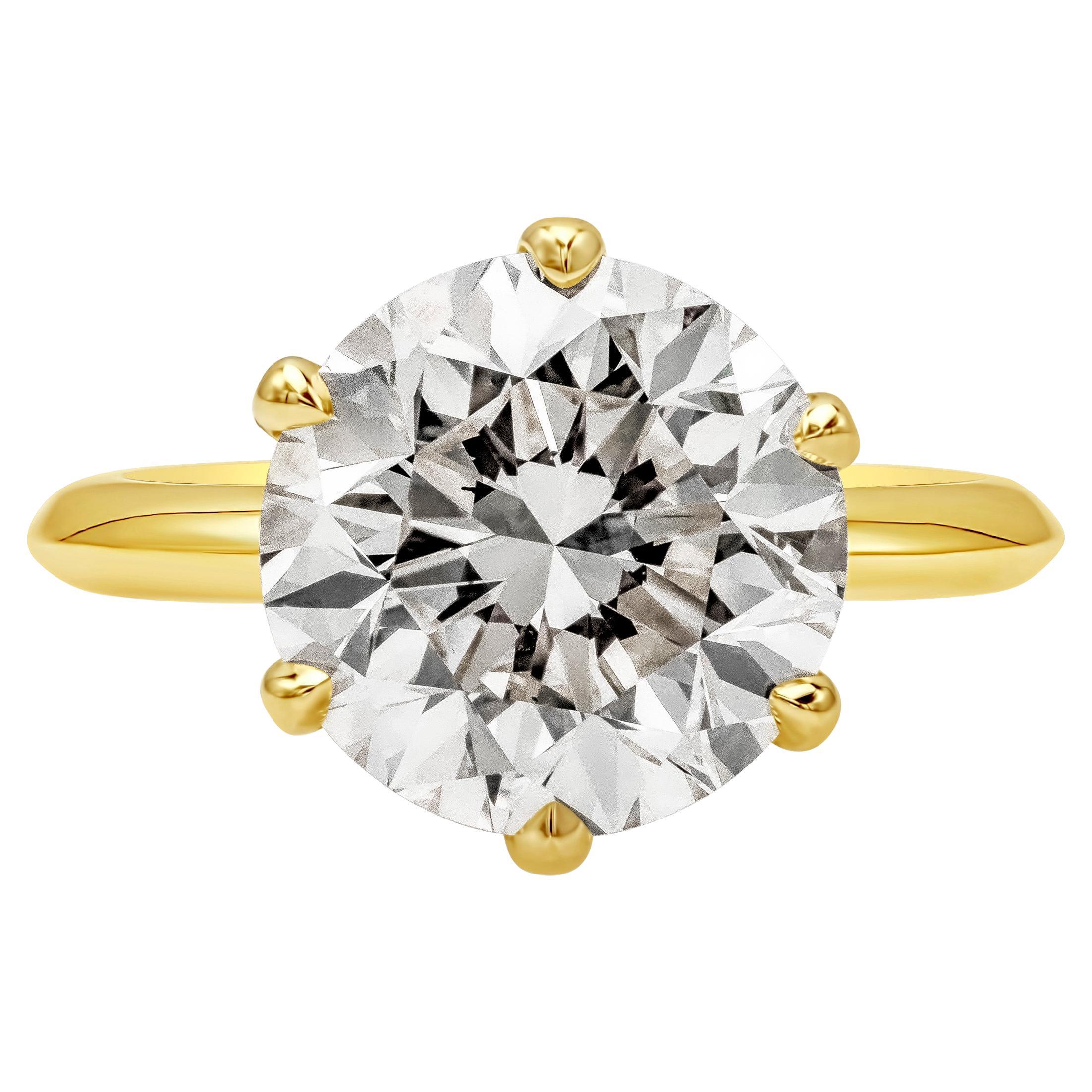 Roman Malakov GIA Certified 5.48 Carats Round Diamond Solitaire Engagement Ring