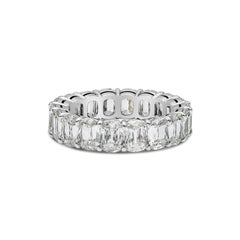 Roman Malakov GIA Certified 5.66 Carat Cushion Cut Diamond Eternity Wedding Band
