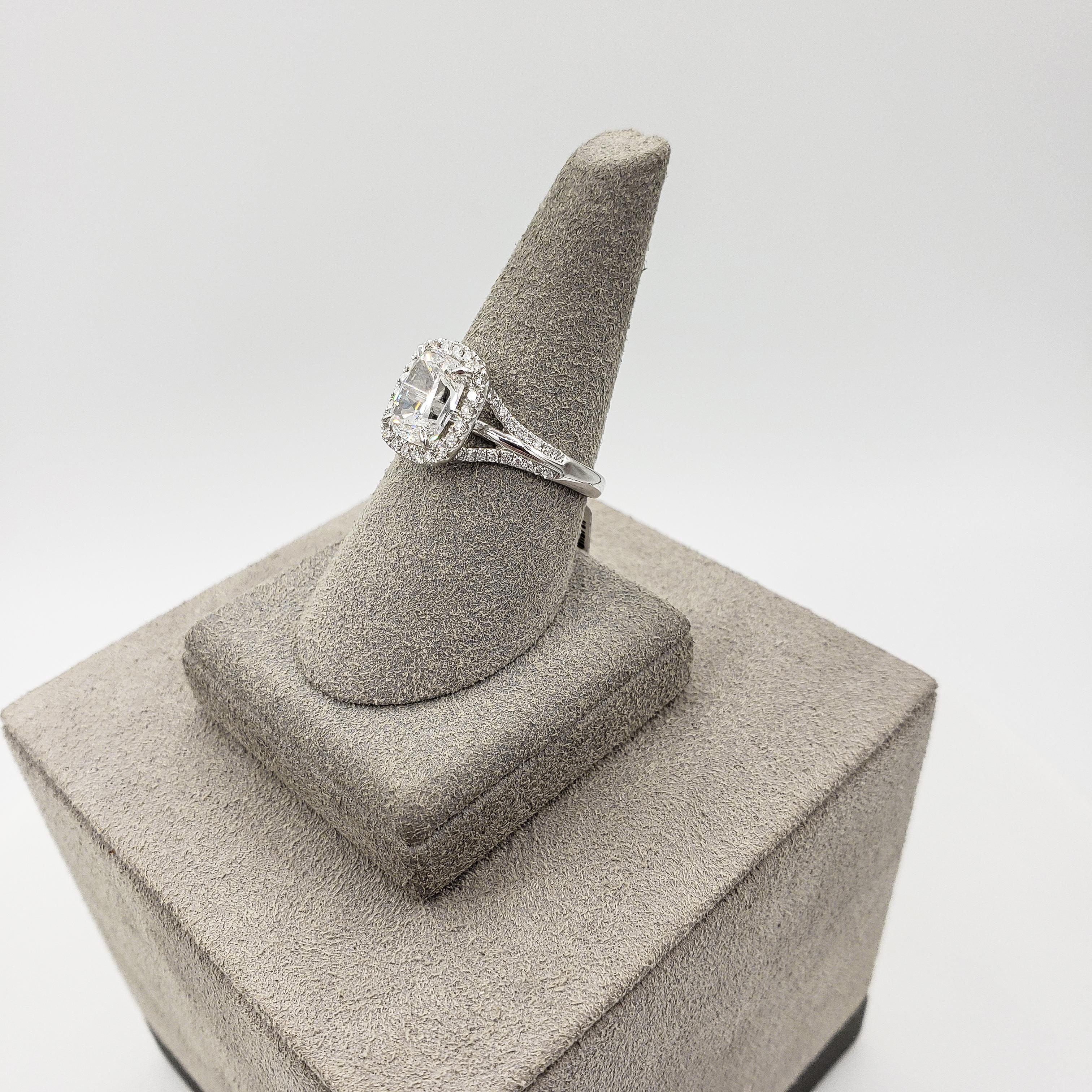 Cushion Cut Roman Malakov GIA Certified Cushion Brilliant Diamond Halo Engagement Ring