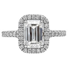 Roman Malakov, GIA Certified Emerald Cut Diamond Halo Engagement Ring