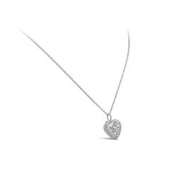 Roman Malakov Halskette aus Platin mit Halo-Anhänger, 5,01 Karat herzförmiger Diamant in Herzform