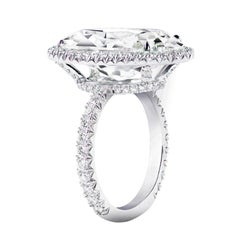 Verlobungsring aus Platin mit GIA-zertifiziertem 10,09 Karat Diamant-Halo im Ovalschliff