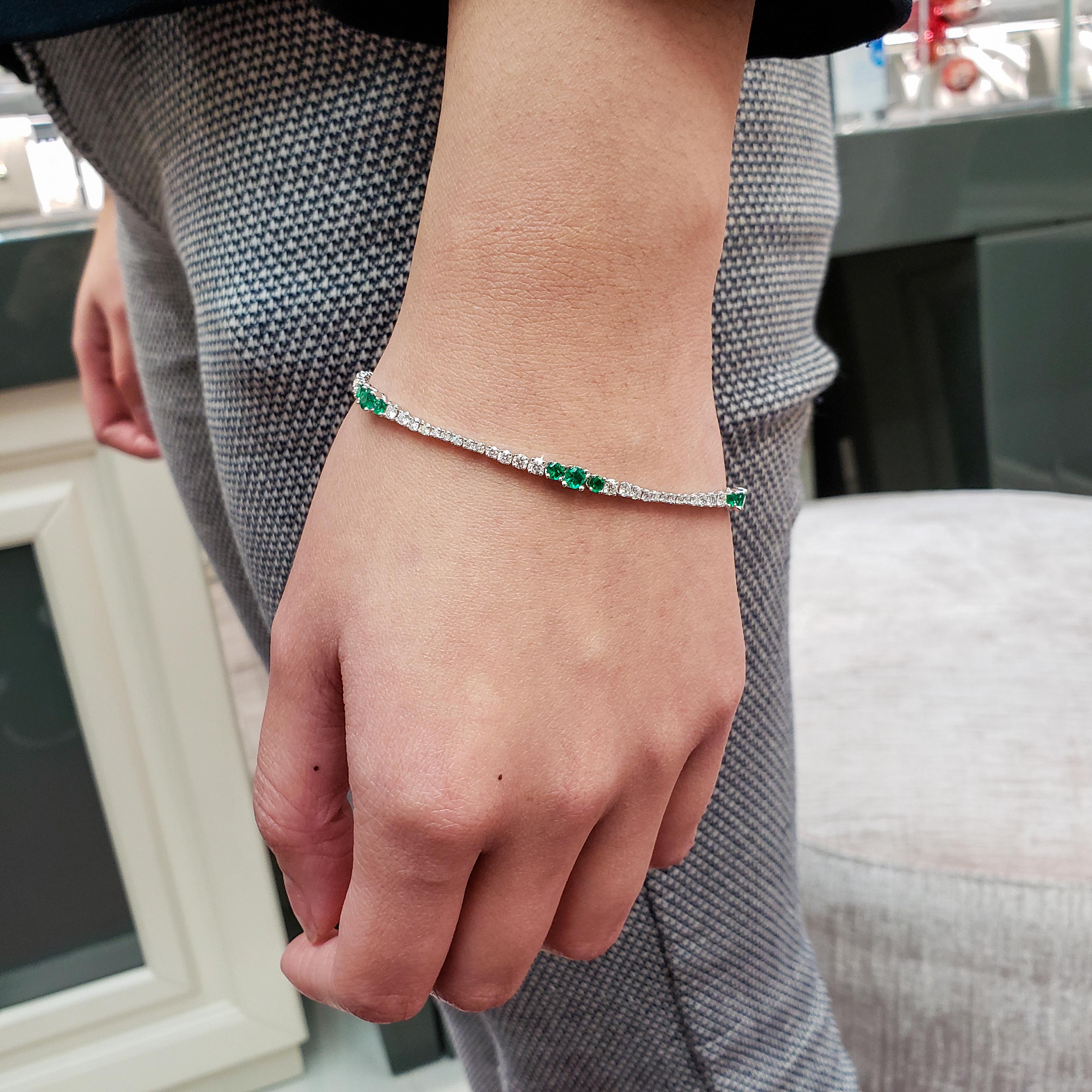 emerald diamond tennis bracelet