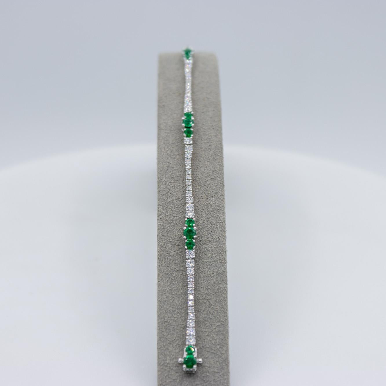 green diamond tennis bracelet