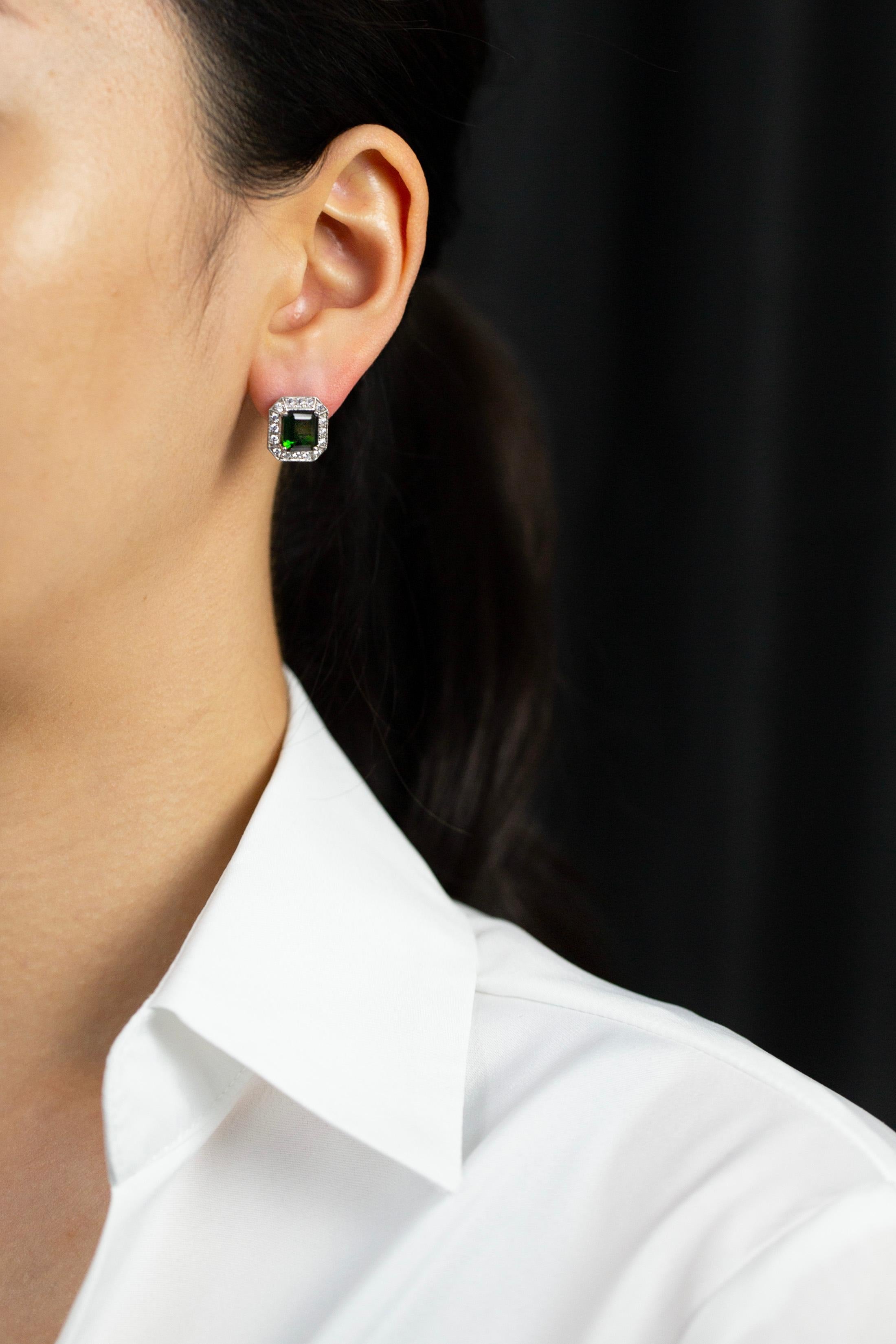 tourmaline halo earrings