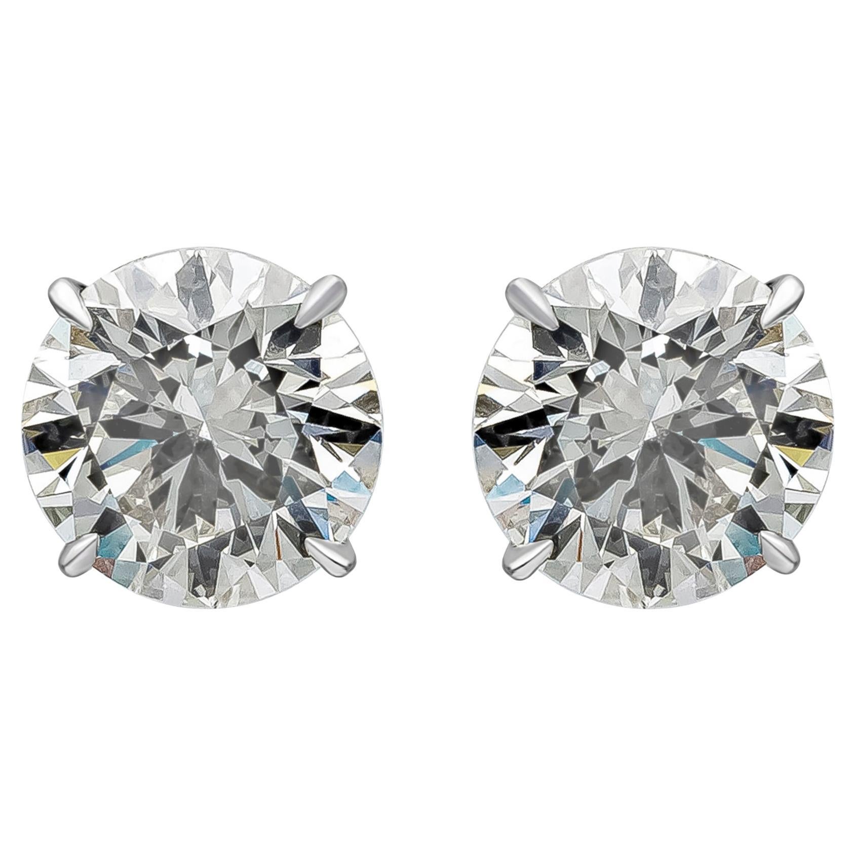 Roman Malakov Pendientes de diamantes redondos y brillantes de 11,46 quilates en total