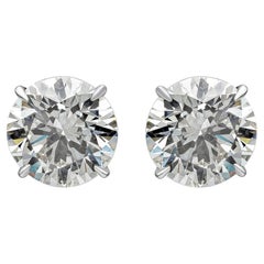 Roman Malakov 11.46 Carat Total Brilliant Round Diamond Stud Earrings