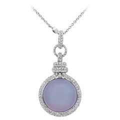 Roman Malakov Collar Colgante 12,09 Quilates Calcedonia Lavanda y Diamantes
