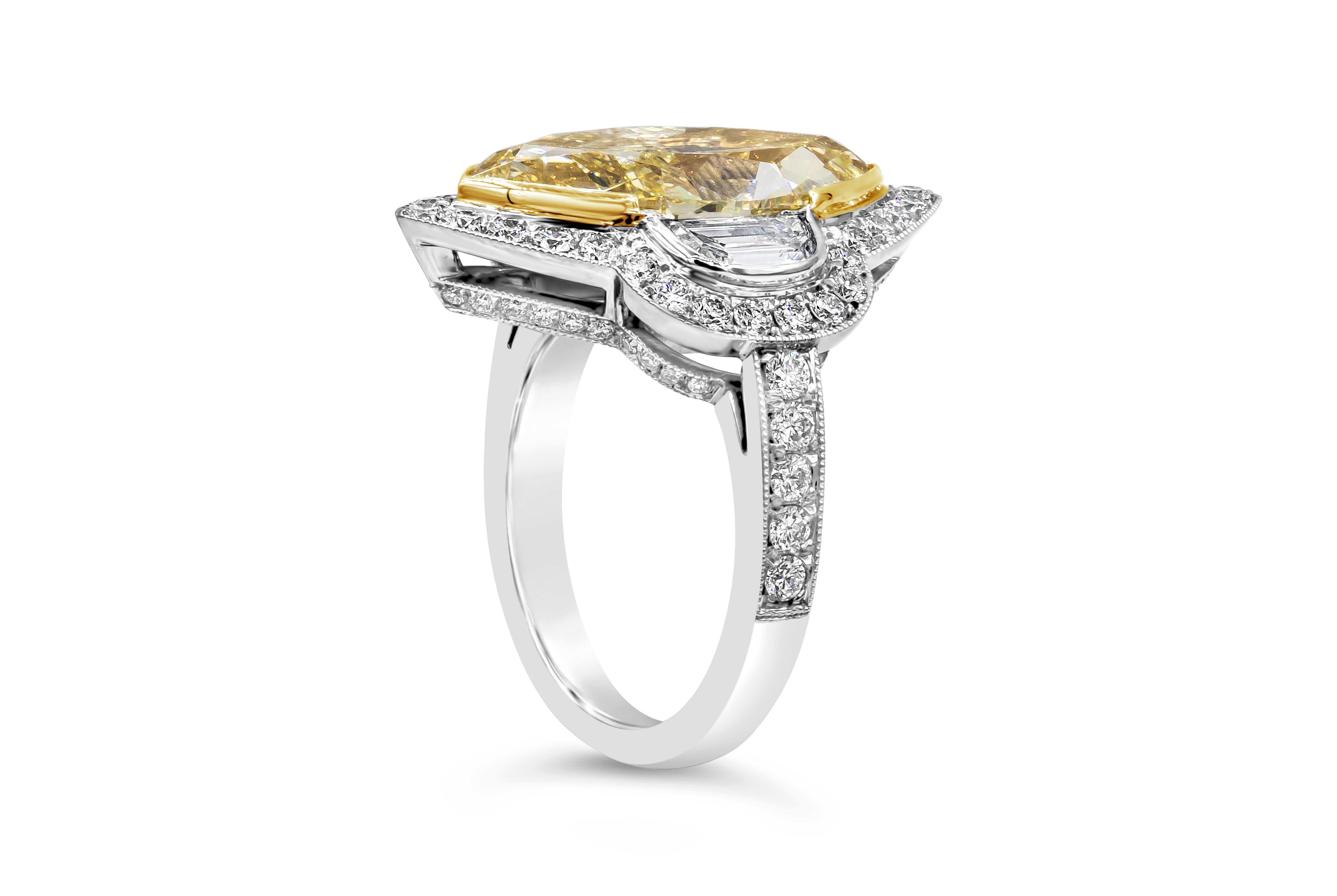 marquise yellow diamond ring