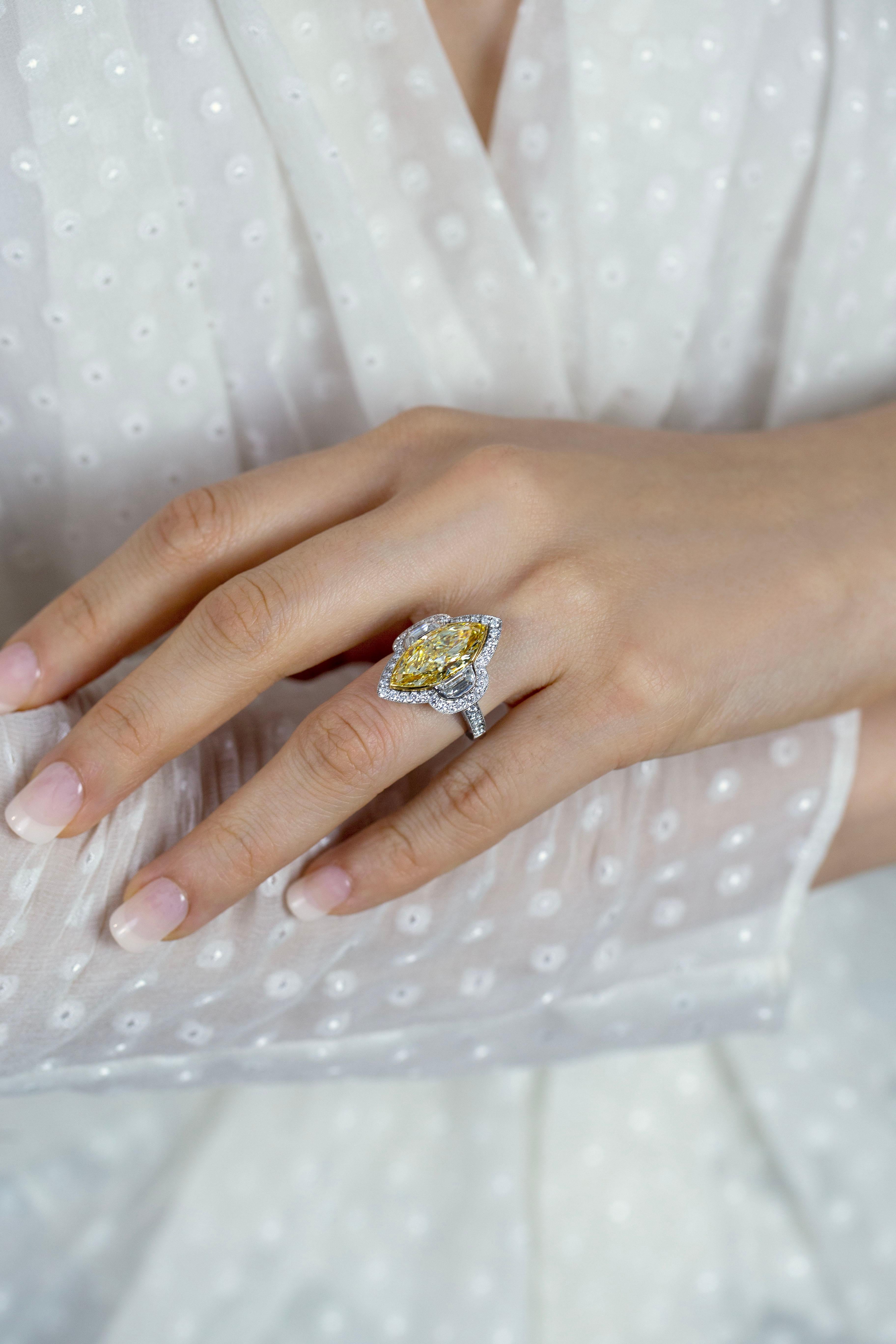 yellow diamond marquise engagement rings