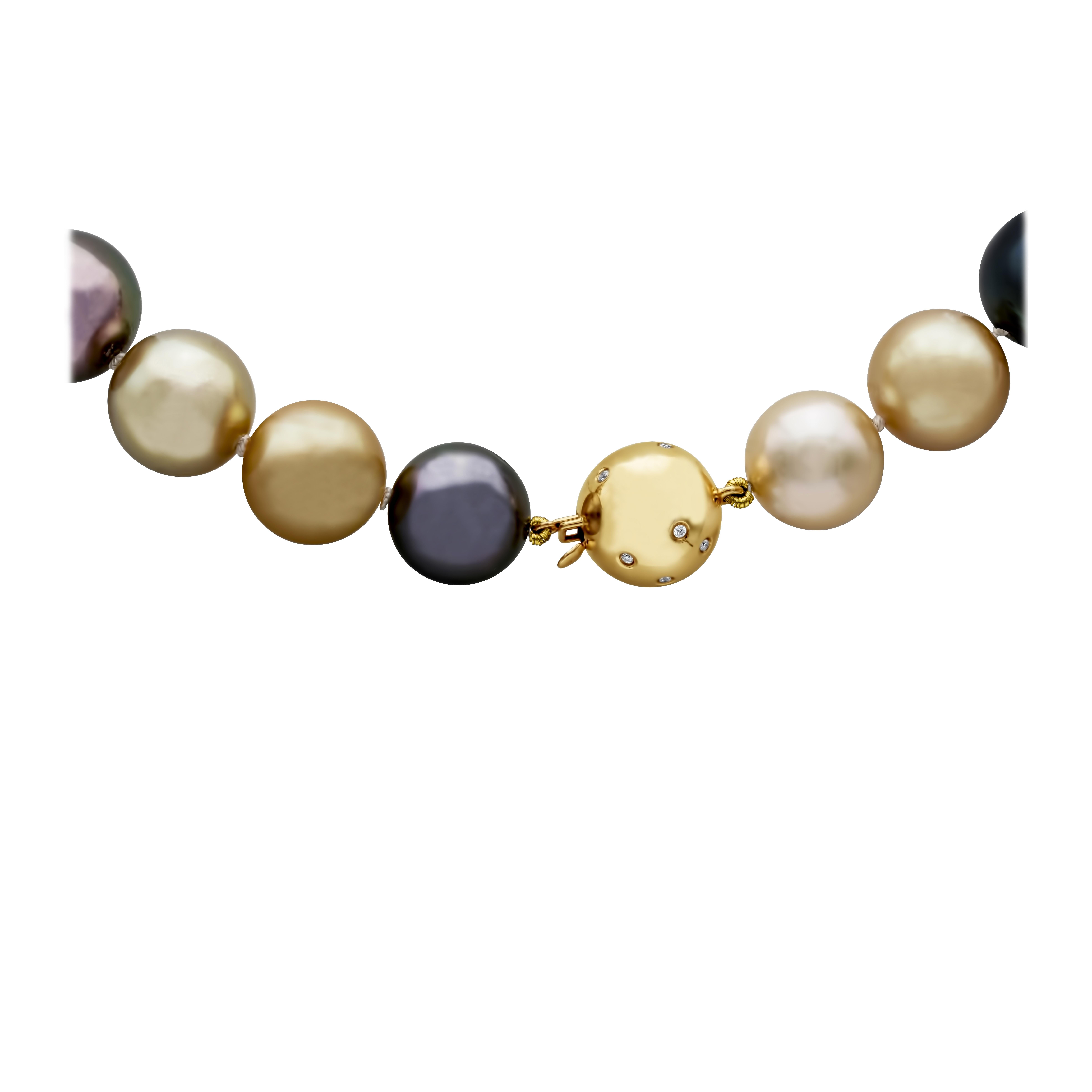 Roman Malakov Mehrfarbige Halskette aus Südsee- und Tahiti-Perlen (Zeitgenössisch) im Angebot