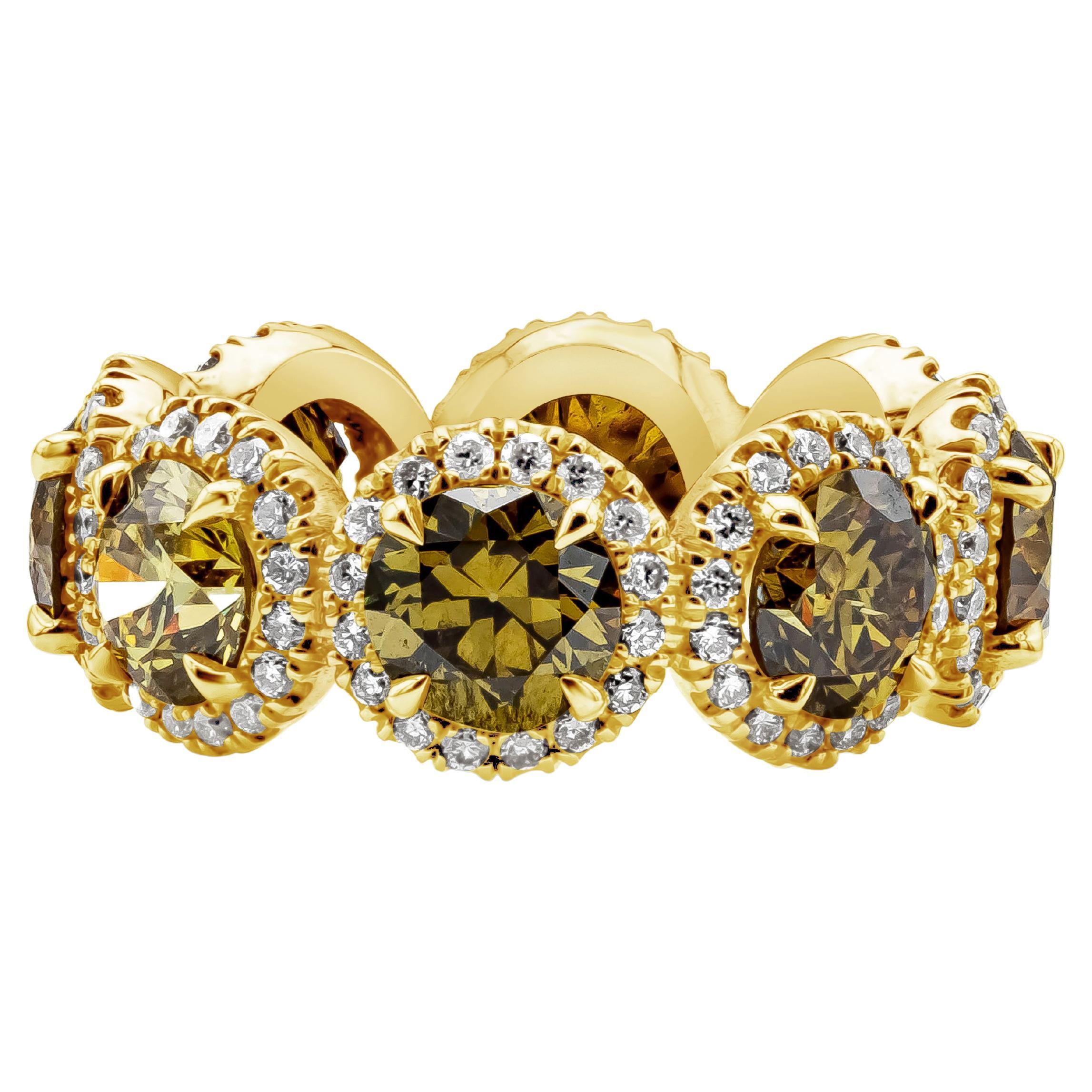 Roman Malakov 6,55 Quilates Diamante Natural Halo Anillo de la Eternidad